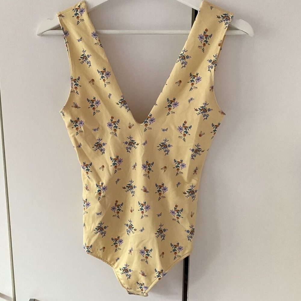FP NWOT - Nylon Floral Bodysuit - size Small